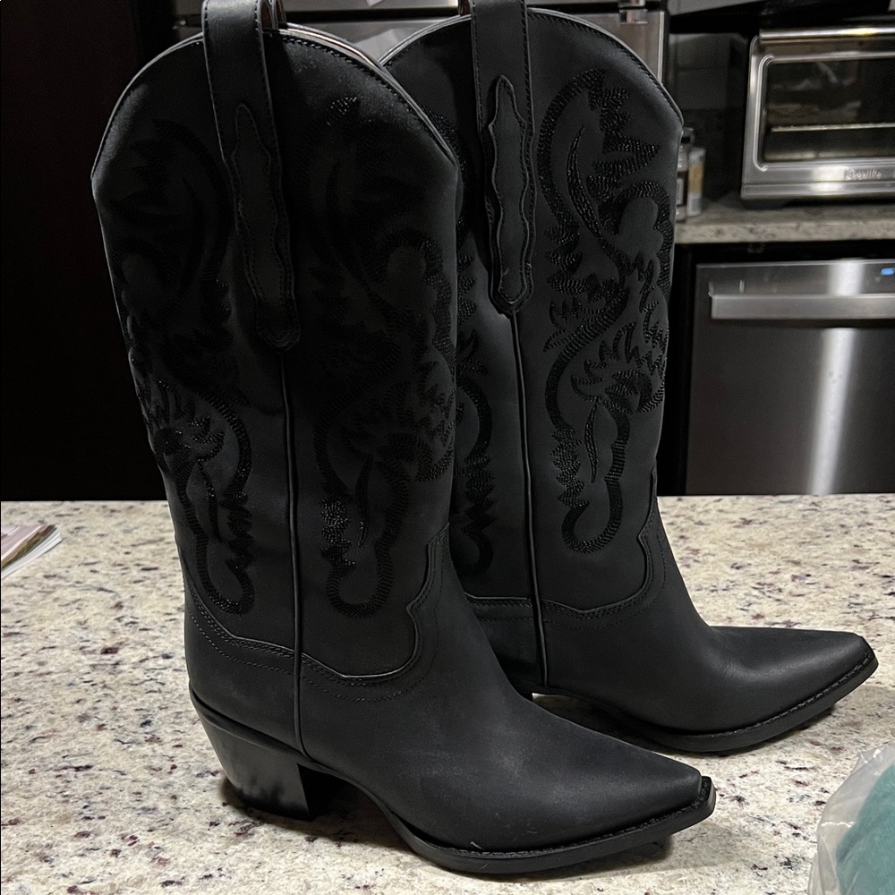 Jeffrey Campbell Dagget Leather Western Boots